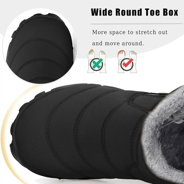 Sisttke Barfussschuhe Herren Gefüttert Winterschuhe Damen Warm Winterstiefel Winter rutschfeste Brei