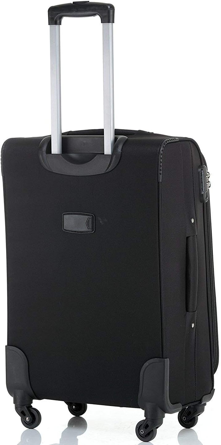 TOP-Trolley-Koffer-Set - 2-teilig - 64+54cm, Dehnfalte, 4 Rollen (Schwarz)