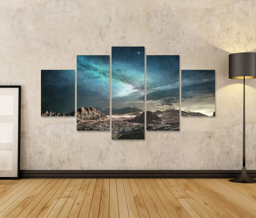 islandburner Bild auf Leinwand Milchstrasse In Der Dämmerung Auf Einer Berglandschaft Wandbild Poste