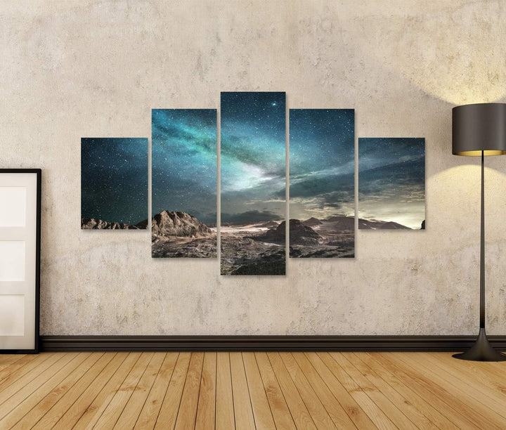 islandburner Bild auf Leinwand Milchstrasse In Der Dämmerung Auf Einer Berglandschaft Wandbild Poste