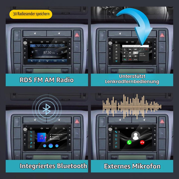Auto-Radio für VW Golf 4/Polo Bora MK3 MK4/Passat MK5 | Linux-System,Hohe Leistung, VW Radio mit Wir
