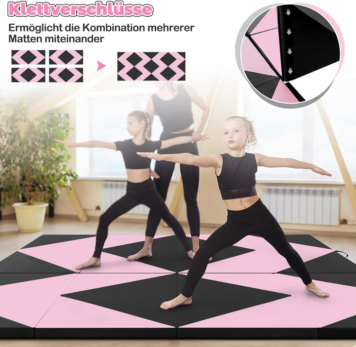 COSTWAY Weichbodenmatte klappbar,240 x 120/300 x 120cm Gymnastikmatte tragbar, Yogamatte Turnmatte K
