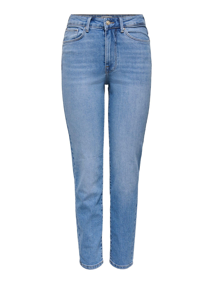ONLY Female Straight-Fit Jeans ONLEMILY Hohe Taille Gerade geschnitten Jeans 32W / 30L Medium Blue D