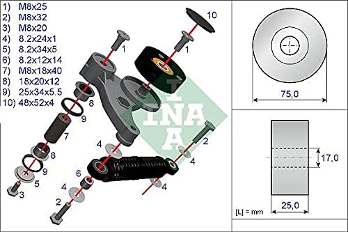 INA 533 0118 10 Reparatursatz, Spannarm-Keilrippenriemen