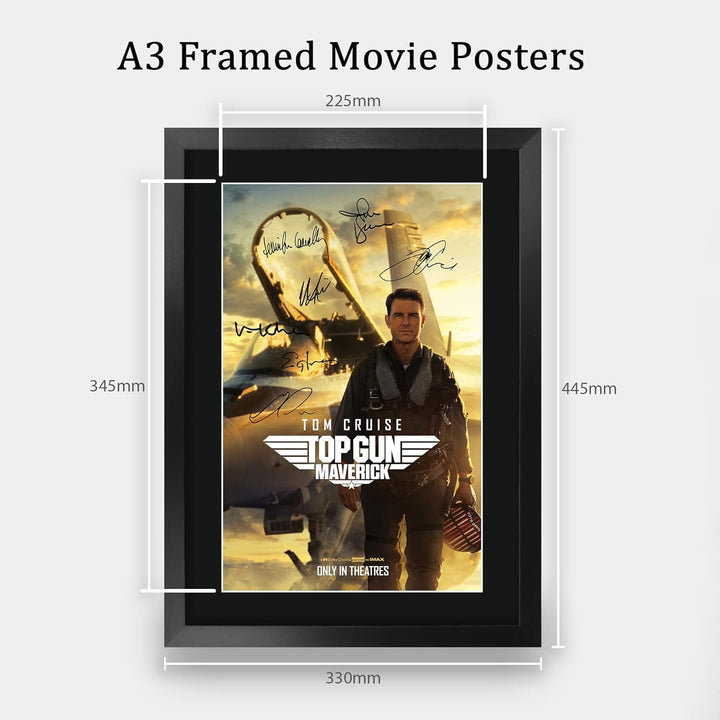 HWC Trading FR A3 Top Gun 2 Maverick Tom Cruise Geschenke Geduckter Poster Signiertes Autogramm Foto