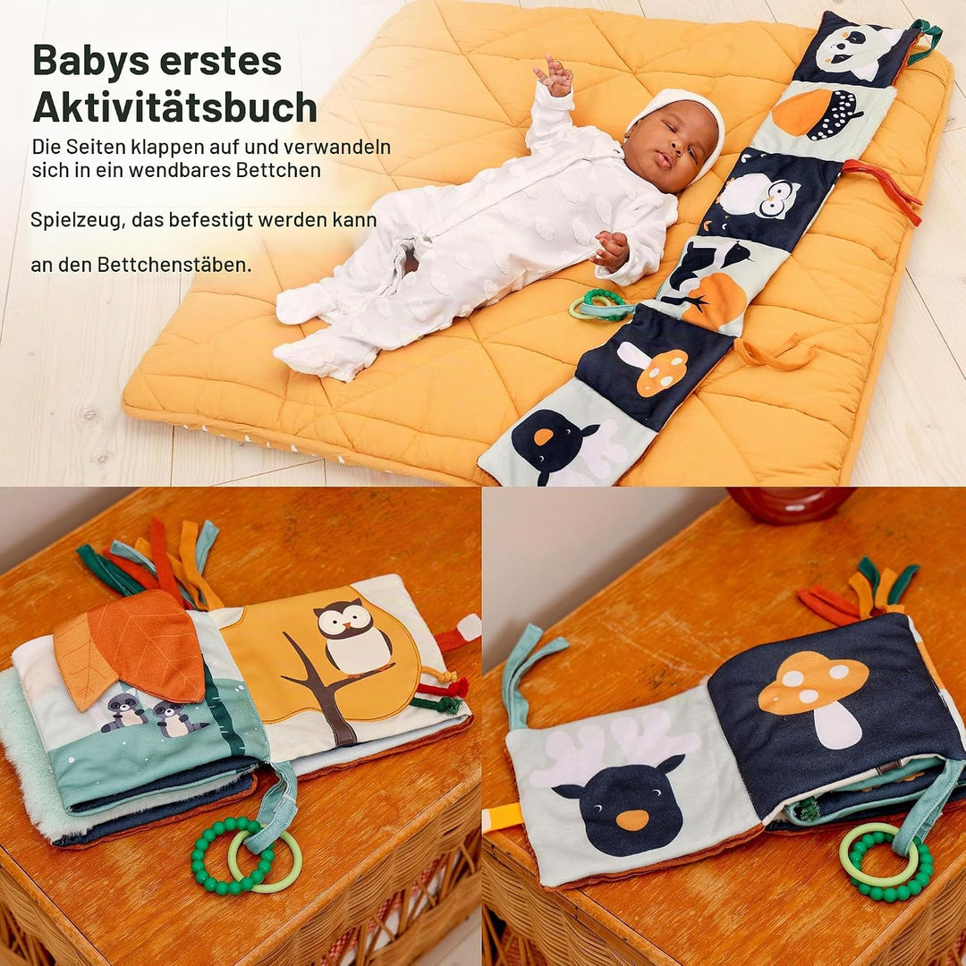 Little Big Friends Soft Activity Book 2 in 1 | Stoff Fühlbuch &amp; Quiet Book Baby | Kontrastbuch mit B