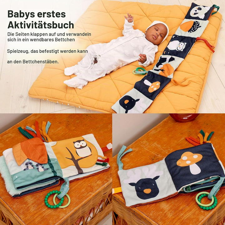 Little Big Friends Soft Activity Book 2 in 1 | Stoff Fühlbuch &amp; Quiet Book Baby | Kontrastbuch mit B