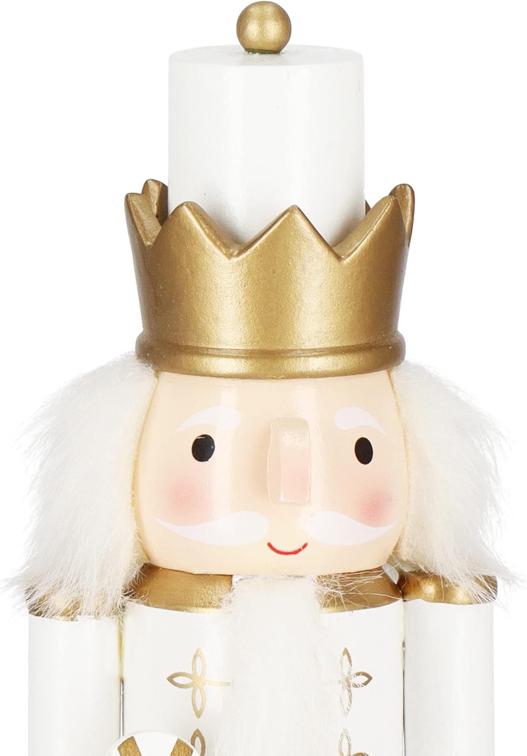 SPRINGOS Dekofigur Nussknacker Figur aus Holz König mit Krone 30,5 cm Weihnachtsdekoration Holzfigur