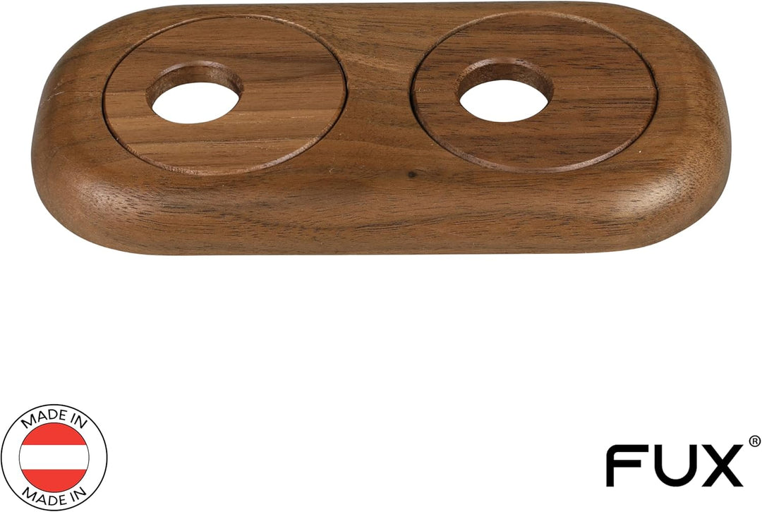 FUX 3 Stück Doppel Heizungsrohr Rosette, Rohrabstand variabel, 15mm - 22mm, Rohrabdeckung, Abdeckros