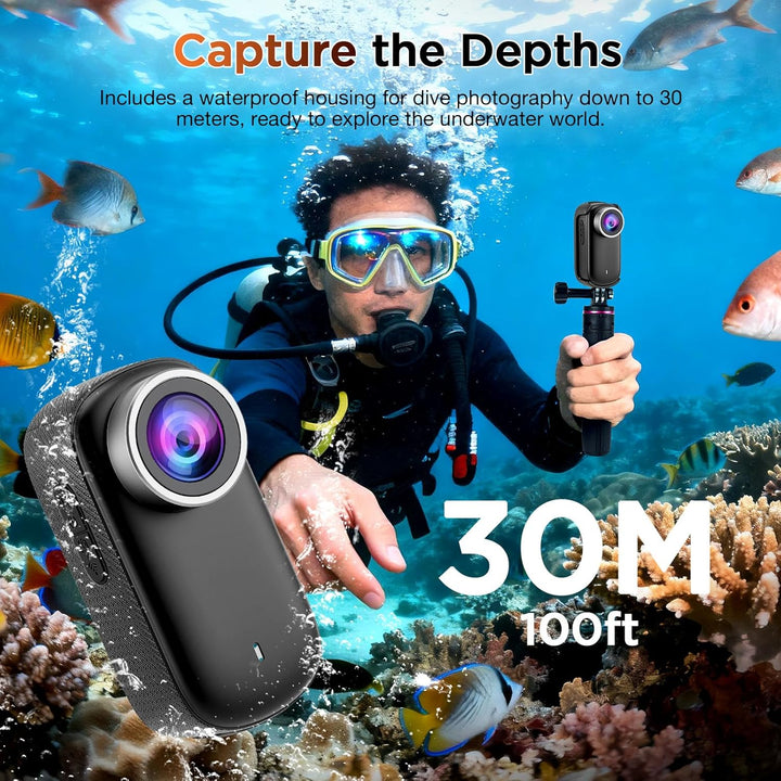 4K Action Kamera Mini Bodycam mit 180° Drehbarem Bildschirm, Magnetische Freihändig POV Kamera mit 6