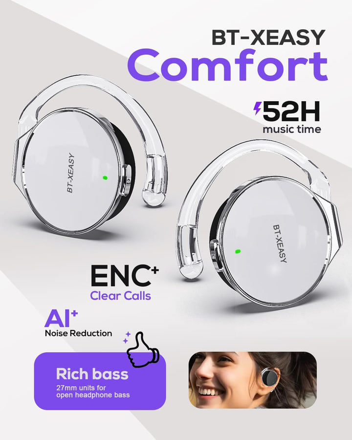 Micool On Ear Kopfhörer Bluetooth 5.4, Open Ear Kopfhörer Kabellos Geräuschunterdrückung, Wassertrop