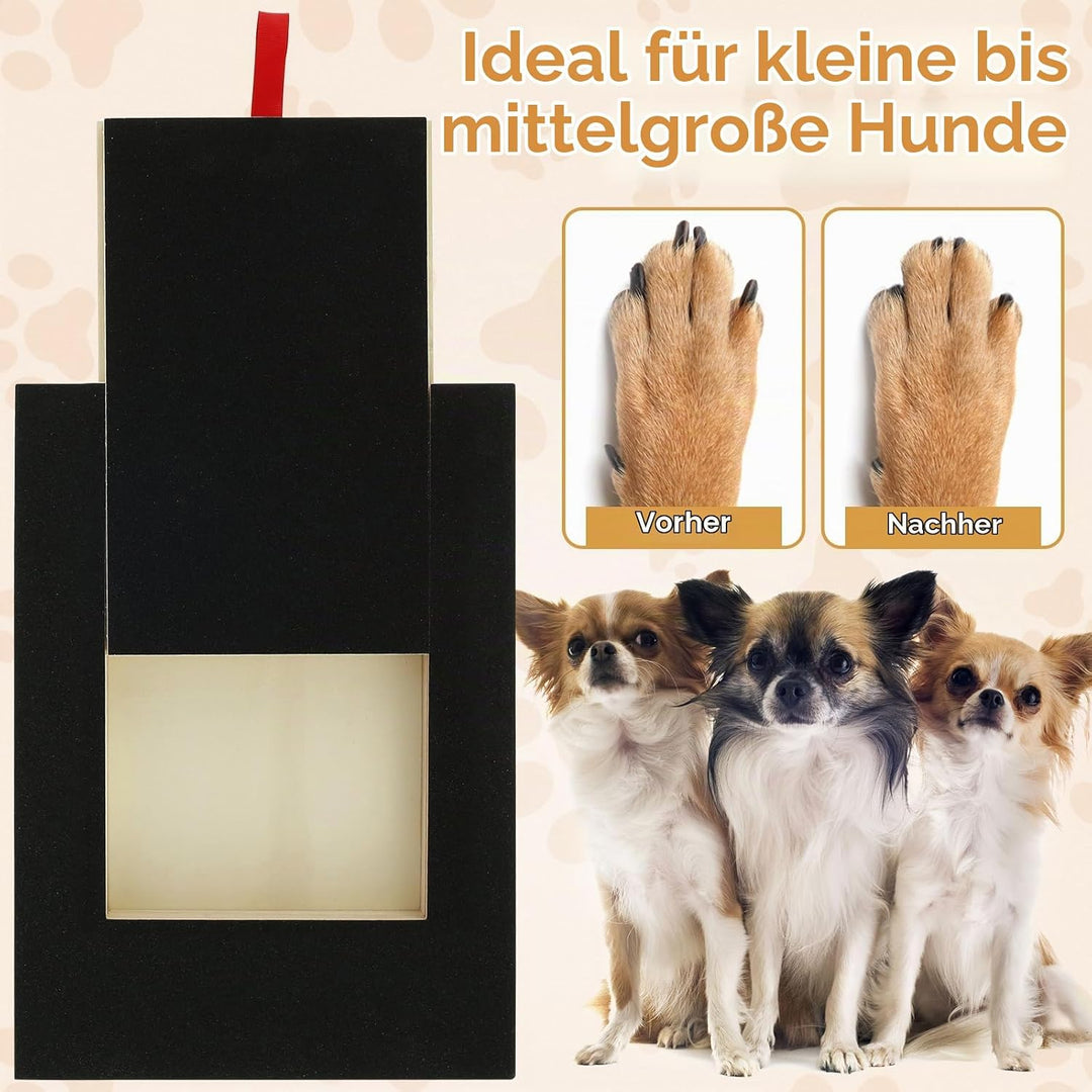 Hunde Krallen Kratzbrett 35x25x3cm Kratzbrett für Hunde mit Leckerli Box Quadrat Stressfrei Dog Nail