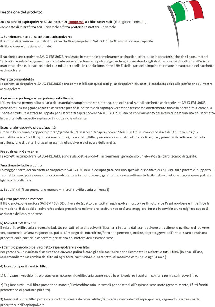 SAUG-FREUnDE | 20 Staubsaugerbeutel für BOSCH Serie 8, BGB75A342 BGB75X494 BGL75AC342 BGB8PET1 BGB8S