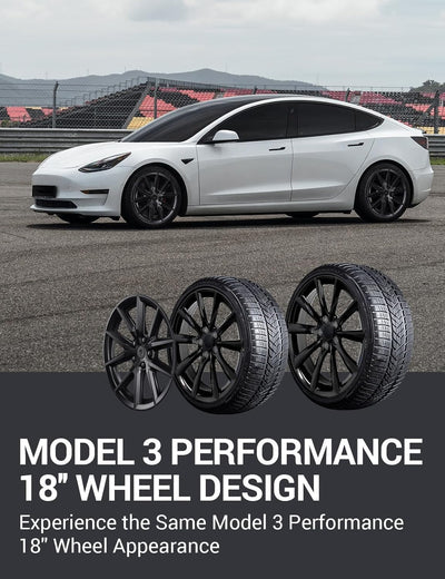 BASENOR Tesla Model 3 Radkappen 18 Zoll Nabenkappen Radnabenabdeckungen OEM Felgenschutz Abdeckung E