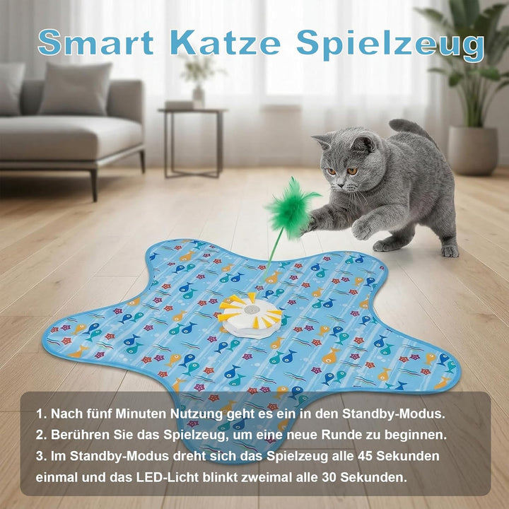 Interaktives Katzenspielzeug Selbstbeschäftigung, Katzenspielzeug Elektrisch mit Versteckspiel, Quie