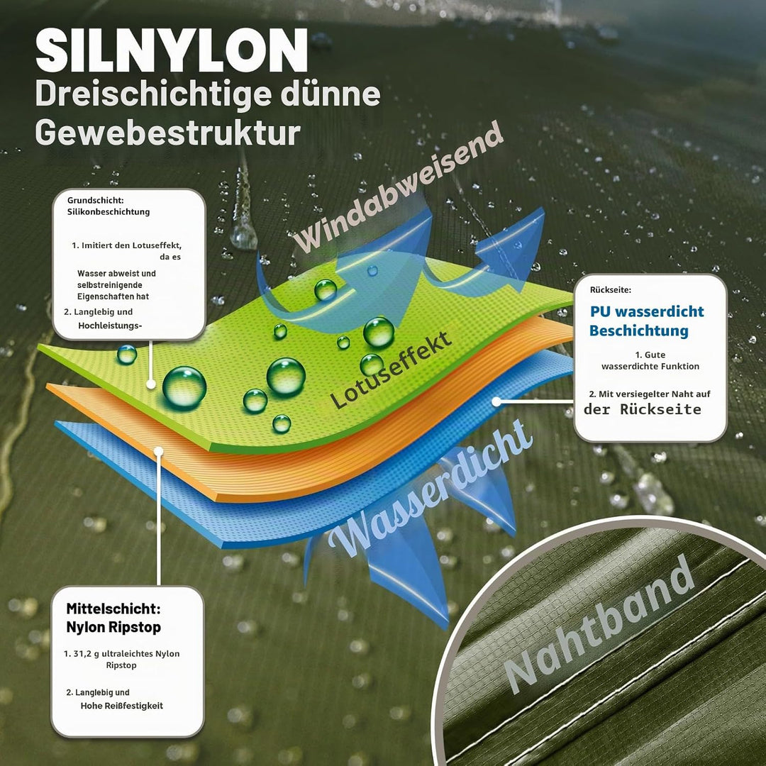 onewind Hängemattenplane, vielseitig, Camping, Regenfliege, Ultraleicht, grosse Abdeckung, Unterstan