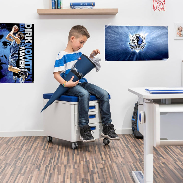 moll Cubic, mobiler Rollcontainer mit drei Schubladen, abschliessbar und mit integrierte Feststellbr