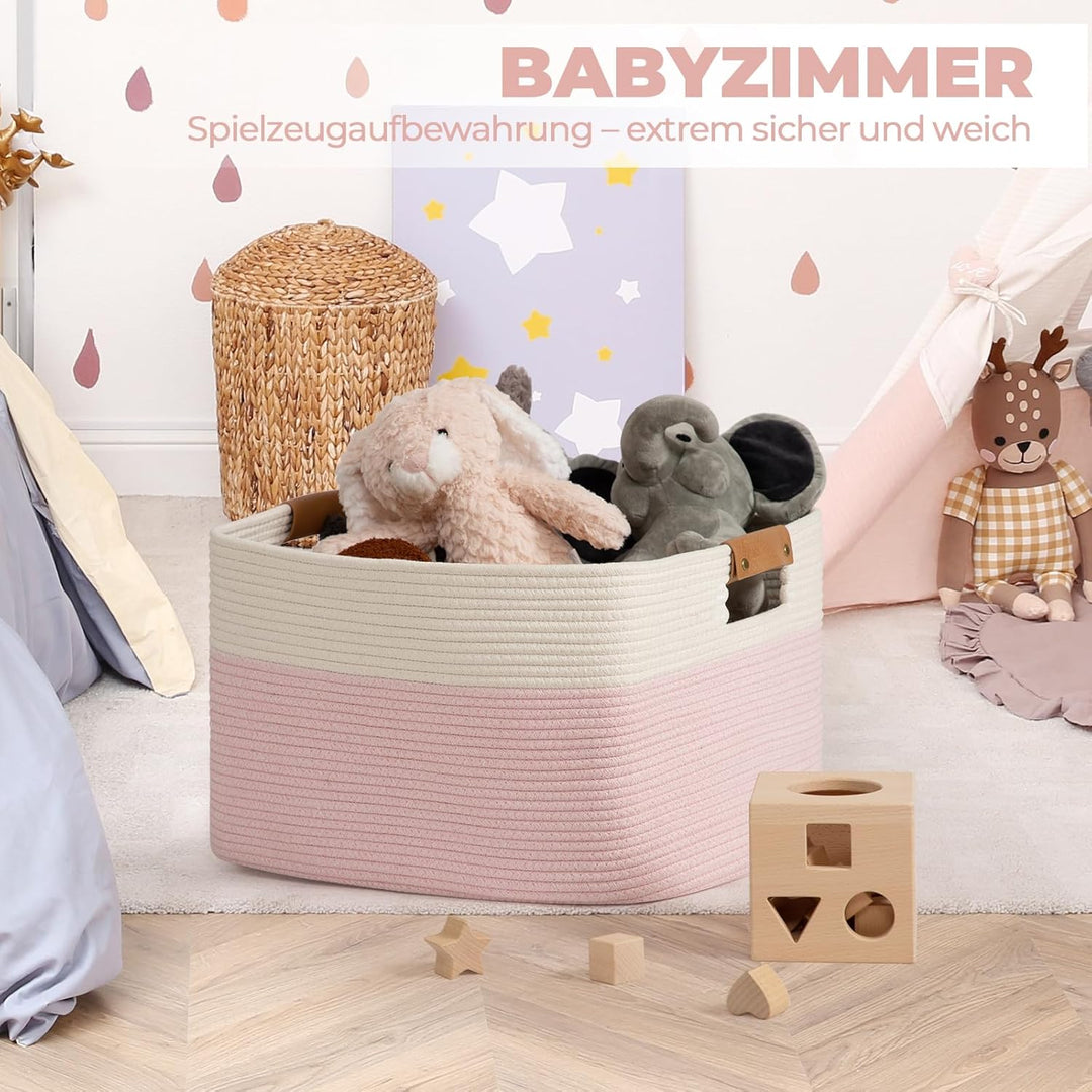 danpinera Aufbewahrungskorb, 50L Körbe, Korb Aufbewahrung für Baby Spielzeug, Aufbewahrungskorb Gros