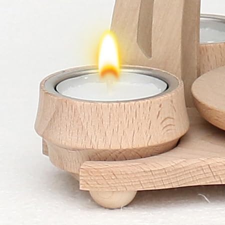 ***Pyramide aus Buchenholz mit 3 Handgeschnitzten Tiroler Kurrendesänger/Figuren für 4 Teelichter L/