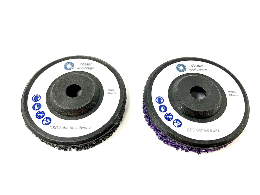 2er CSD SET Grobreinigungsscheibe 76x10mm passend für mini Akku Winkelschleifer wie Bosch GWS 10,8V