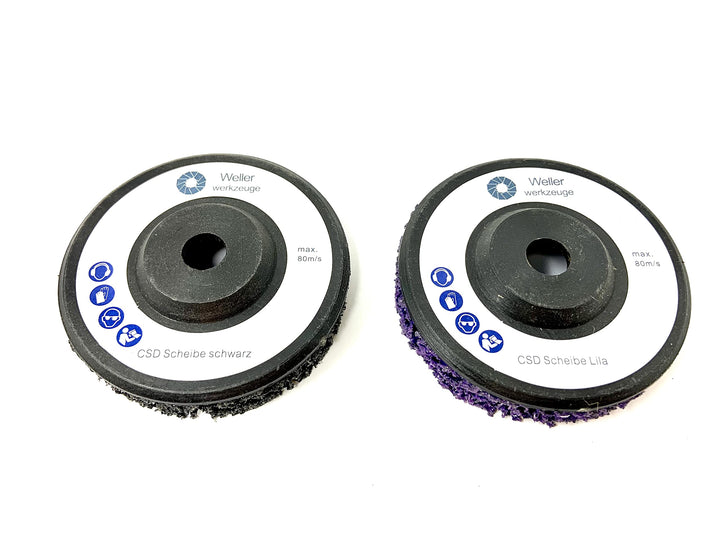 2er CSD SET Grobreinigungsscheibe 76x10mm passend für mini Akku Winkelschleifer wie Bosch GWS 10,8V