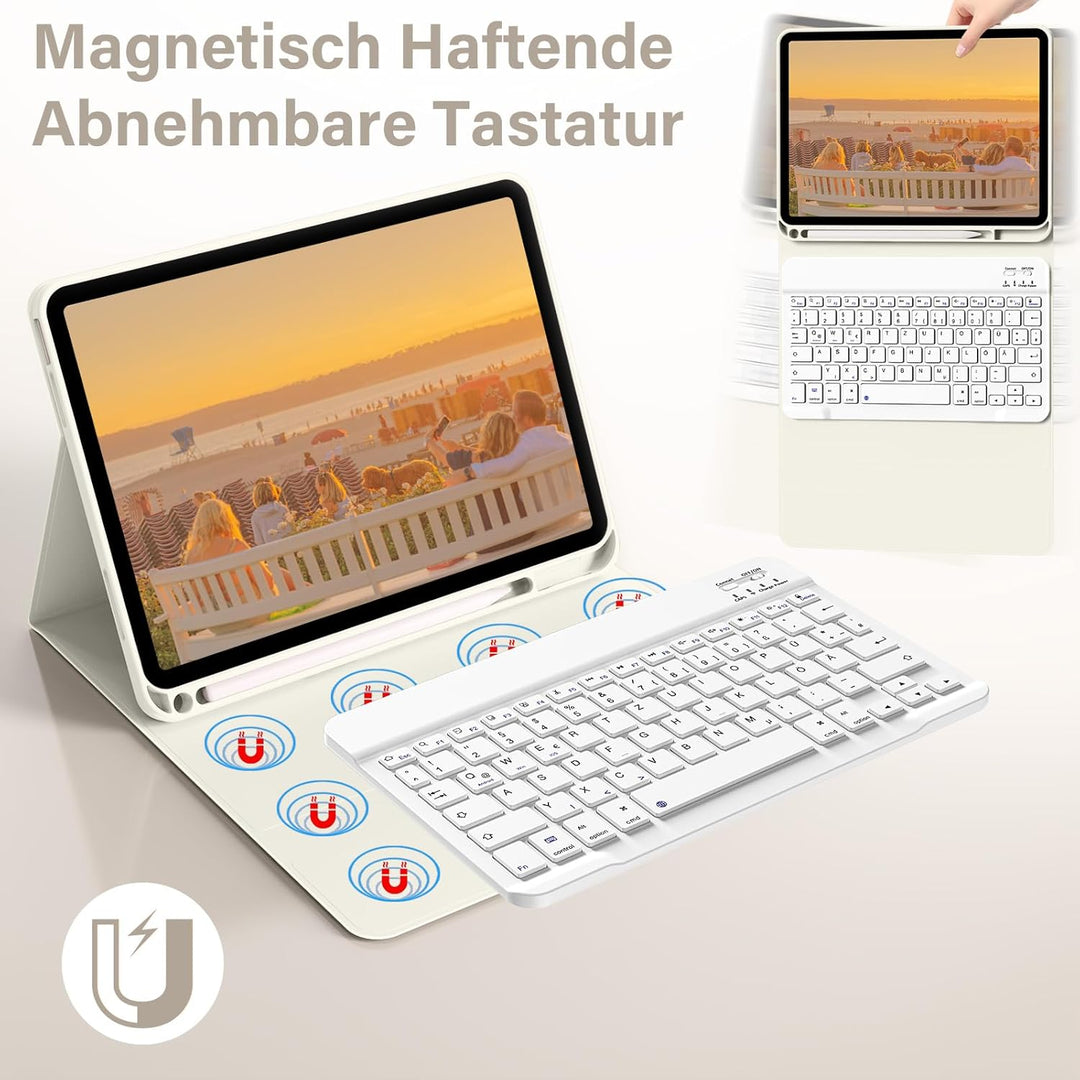 SZPSGC Hülle mit Tastatur für iPad A16 11. /10.Generation 11/10,9 Zoll 2025/2022, Magnetisches Anti-