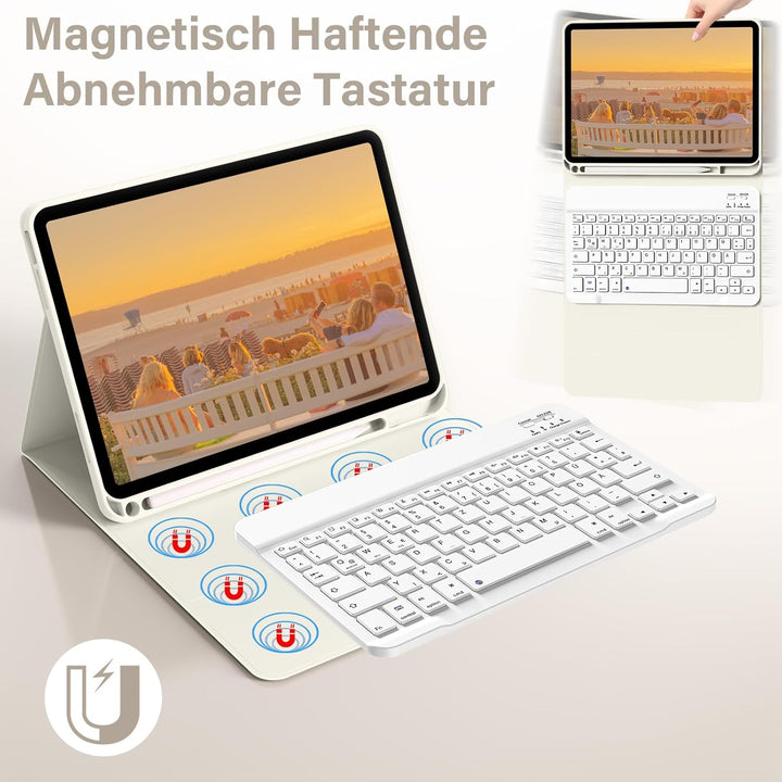 SZPSGC Hülle mit Tastatur für iPad A16 11. /10.Generation 11/10,9 Zoll 2025/2022, Magnetisches Anti-