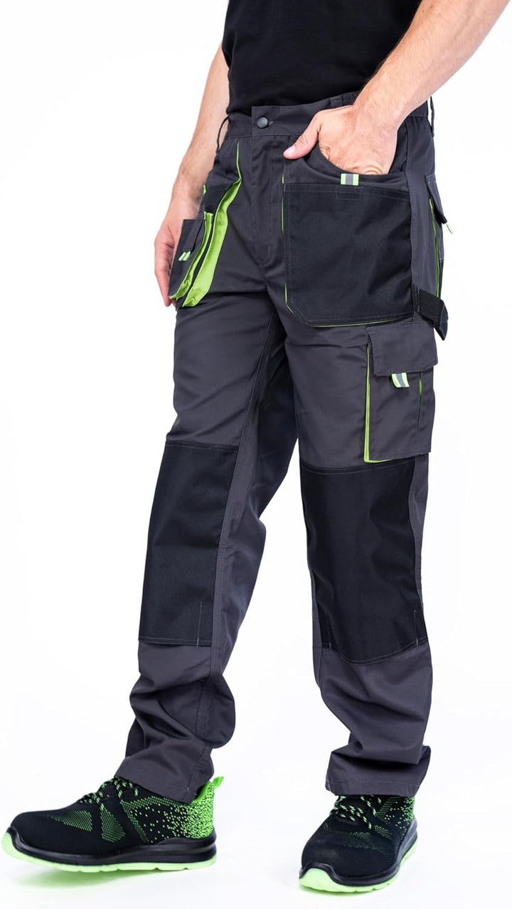 MAZALAT work wear Arbeitshose für Herren, mit Kniepolstertaschen, Arbeitshose, mehrere Taschen, gros