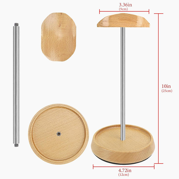 Geekria Wooden Headphone Stand Creator mit Aluminium, Buchenholz-Halterung für den Schreibtisch, Kab