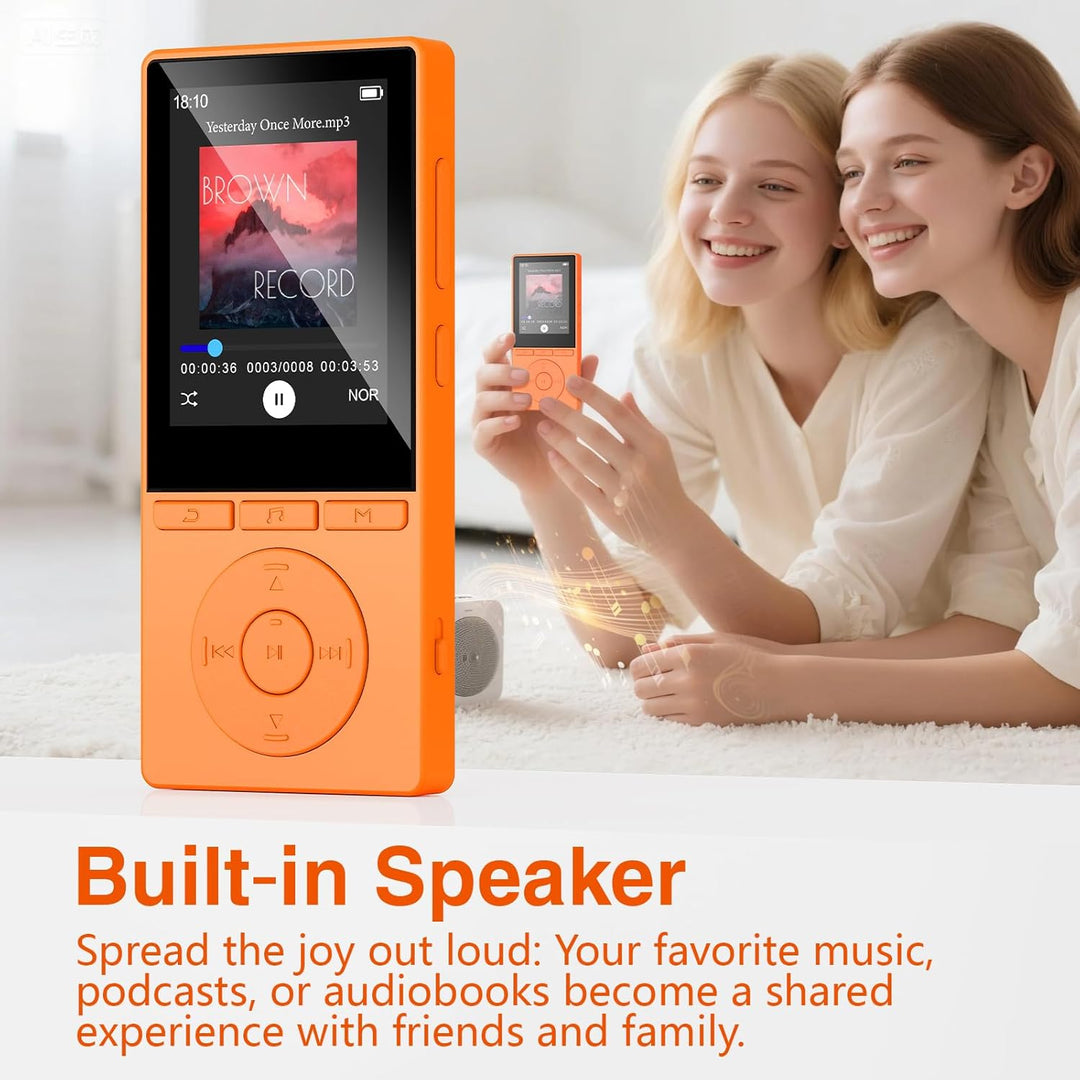 64GB MP3 Player Bluetooth 5.3, MP3 Player mit Lautsprecher, Musikwiedergabe, Sprachrekorder, E-Book,