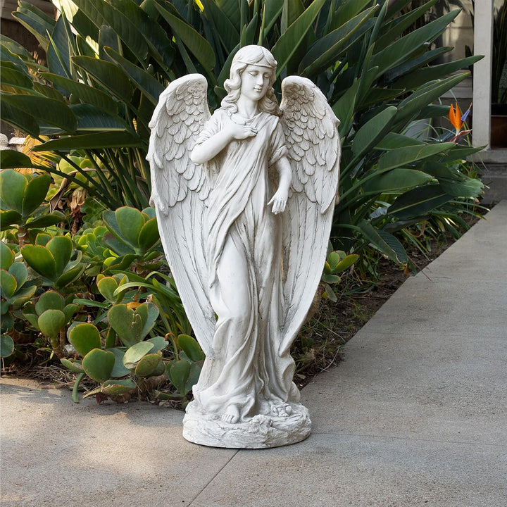 Alpine Corporation QFC104 Engelsstatue für den Aussenbereich, Garten, Terrasse, Deck, Veranda, Kunst