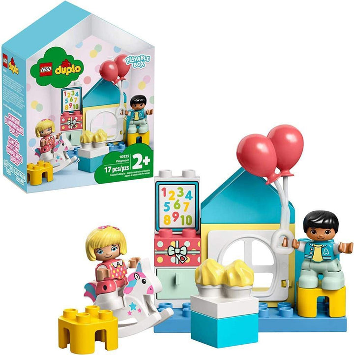 LEGO 10925 DUPLO Spielzimmer-Spielbox, Lernspielzeug, Puppenhaus mit grossen Bausteinen, Spielzeug f