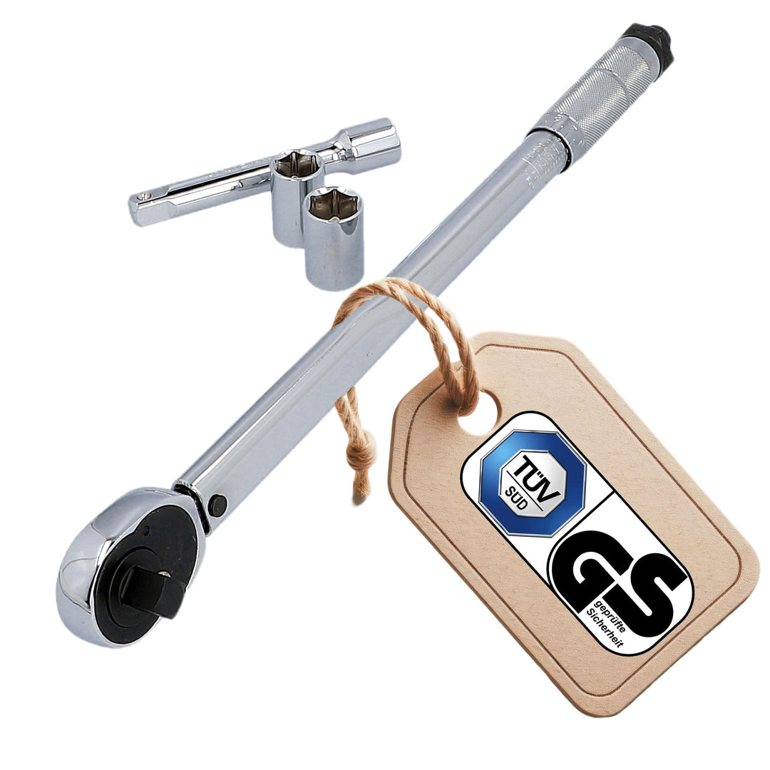 UNITEC Drehmomentschlüssel, Einstellbar von 40 bis 210 Nm, Antrieb 1/2" Vierkant, mit Stecknüssen 17
