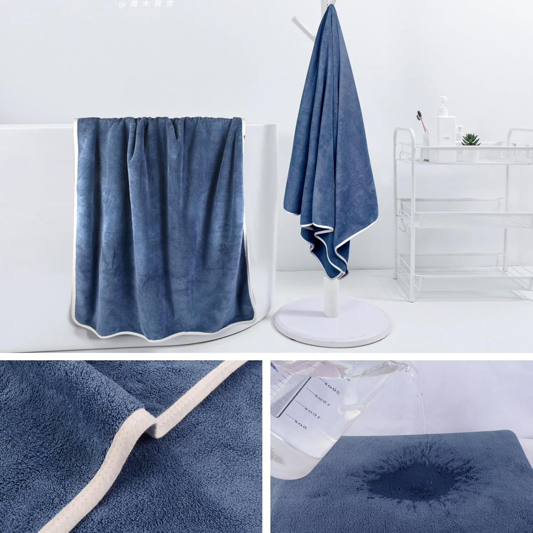 KinHwa Mikrofaser Badetuch gross XXL 76cmx152cm 2 Pack Strandtuch schnelltrocknend & Fusselfrei Saun