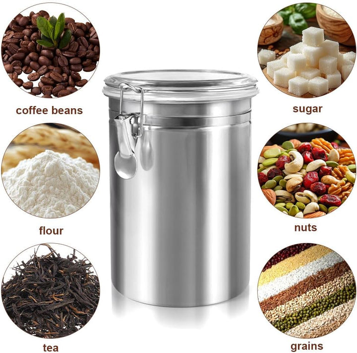 2000ml Kaffeedose Luftdicht, Kaffeebohnen Behälter, Kaffeebohnen Aufbewahrung, Kaffeedose, Vorratsdo
