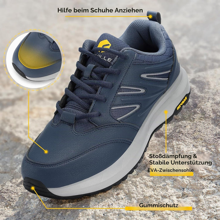 FitVille Extra Weit Wanderschuhe Herren Wasserdicht Wanderhalbschuhe rutschfest Trekkingschuhe für A