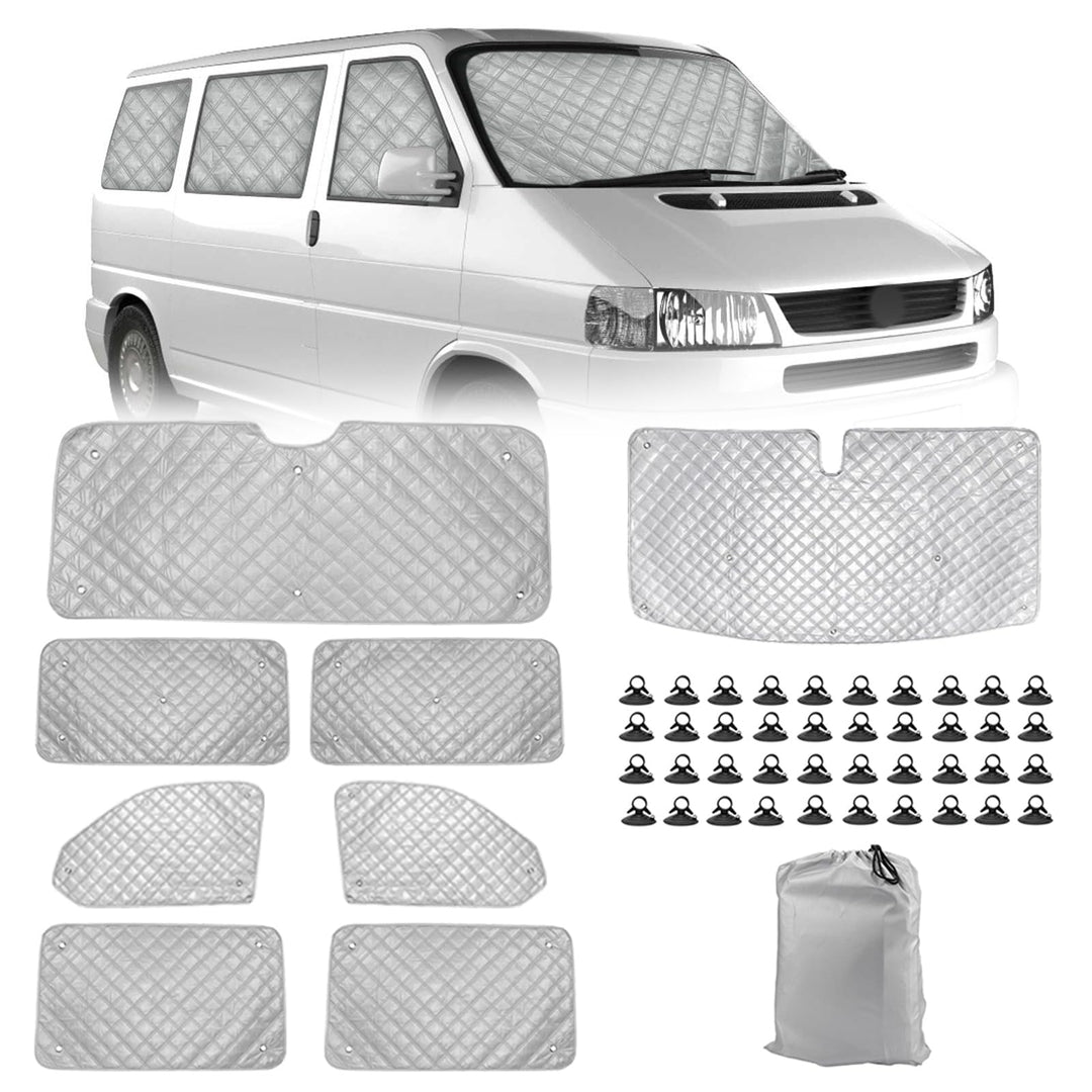 Sonnenschutz Auto Frontscheibe Ersatz für VW T4 LWB, 8PCS Sonnenschutz Windschutzscheiben Schutz Set