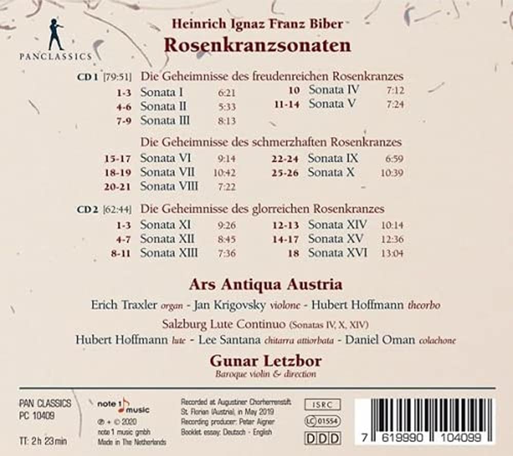 Biber: Rosenkranzsonaten, Audio-CD