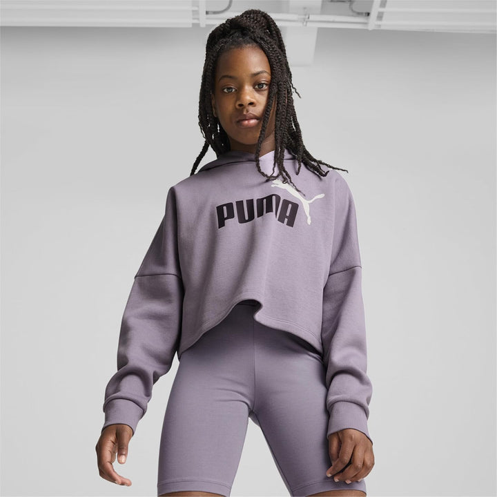 PUMA Mädchen ESS Logo Cropped Hoodie G Sweat 104 Pale Plum, 104 Pale Plum
