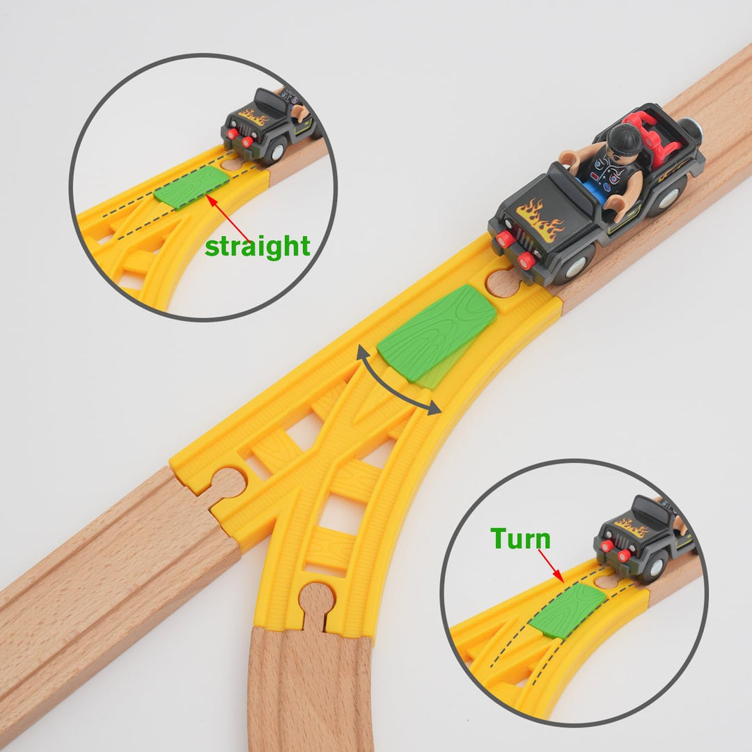 18 Stück Holzeisenbahn Erweiterung Zubehör 8 Holzeisenbahn Weichen Verstellbar4 Flexible Schienen 6
