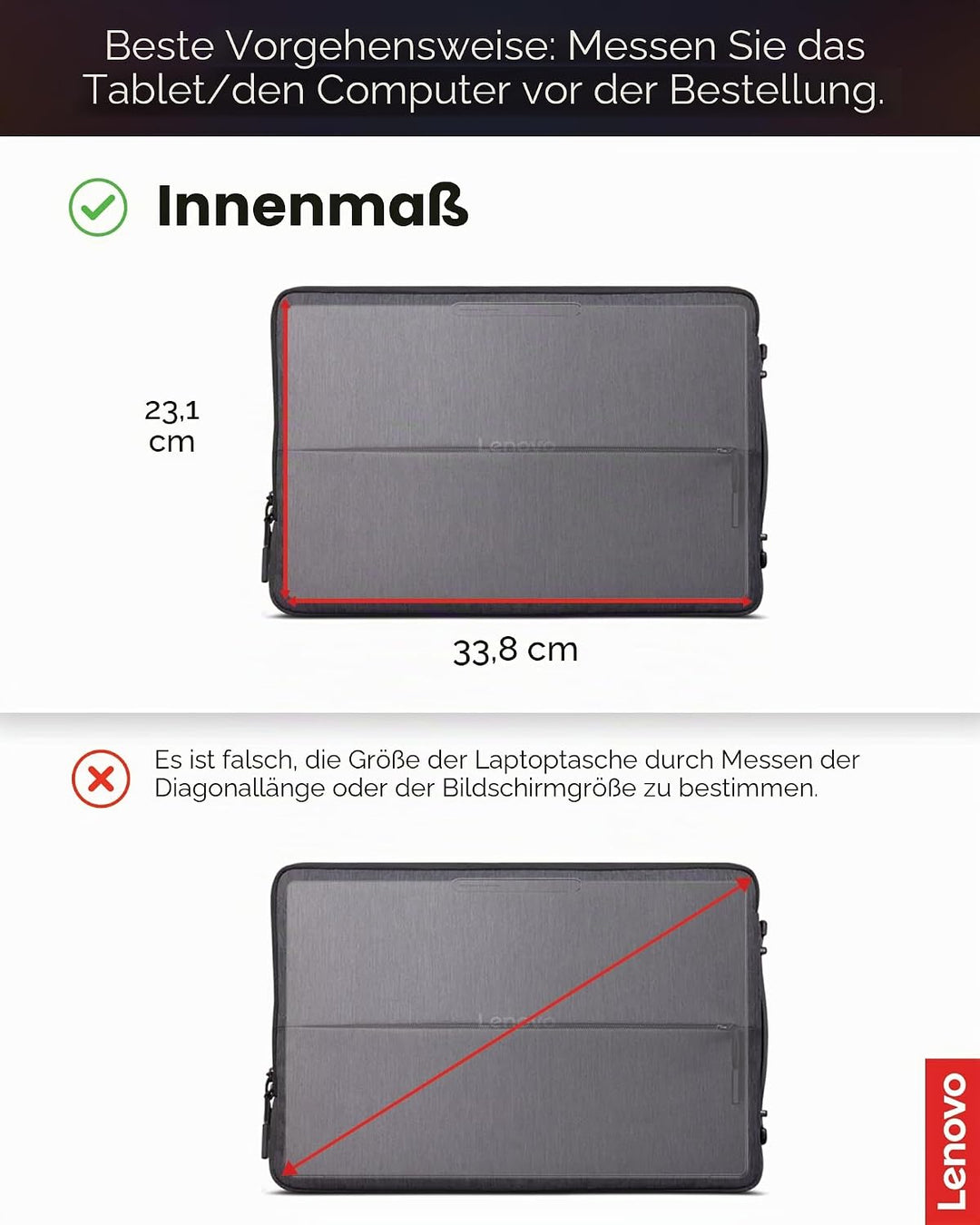 Lenovo [Tasche] 13 Zoll Laptop Urban Sleeve Case (wasserabweisend), works with Chromebook (WWCB), gr