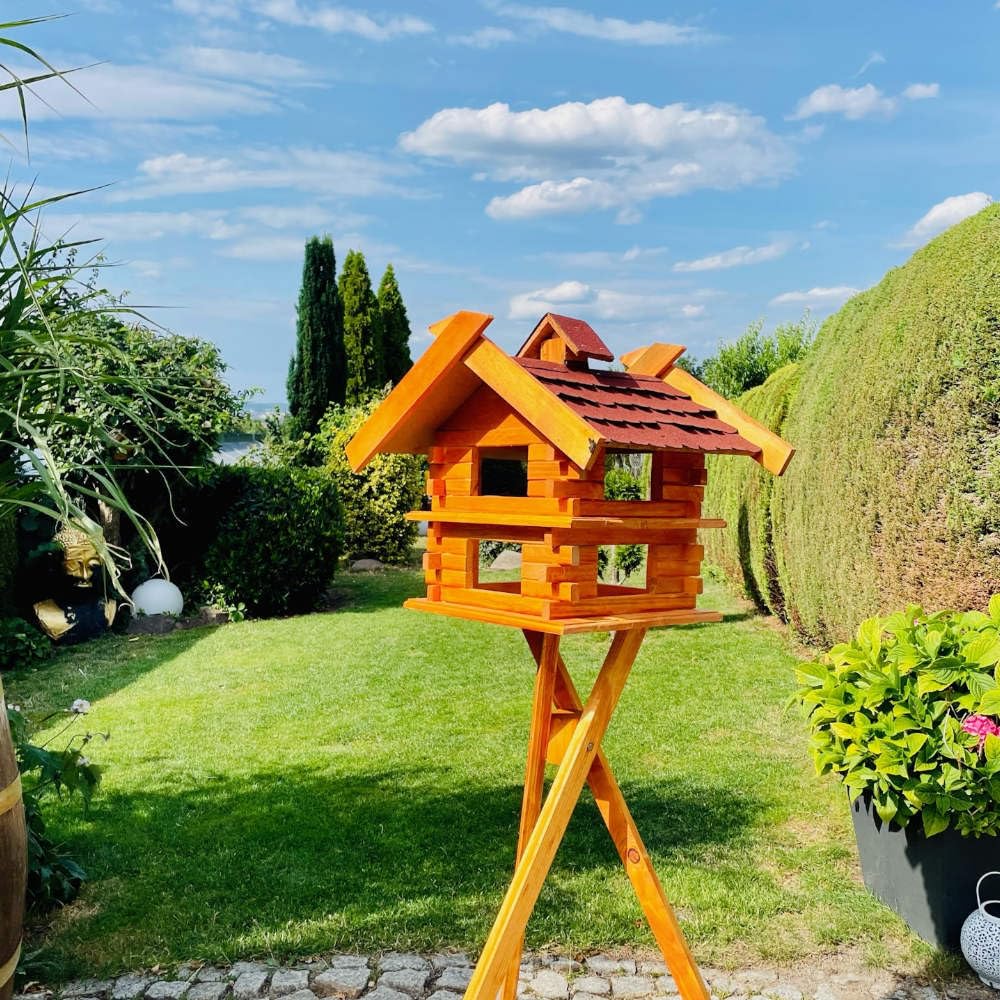 handgefertigtes rechteckiges Vogelhaus/Vogelvilla M - XXL wetterfest aus Holz Vogel Futterstelle Hau