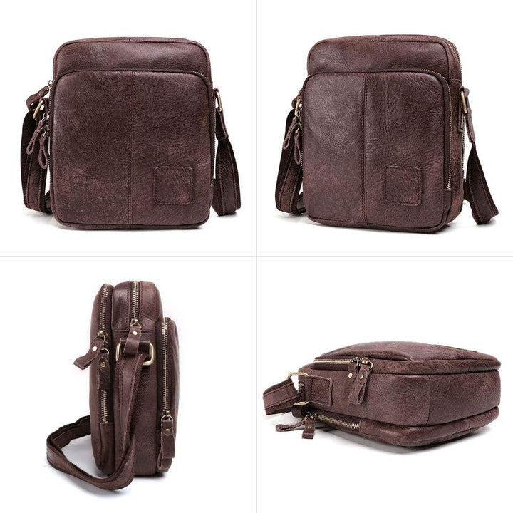 BAIGIO Umhängetasche Herren Leder Schultertasche Vintage Herrentasche Messenger Bag mit Schultergurt