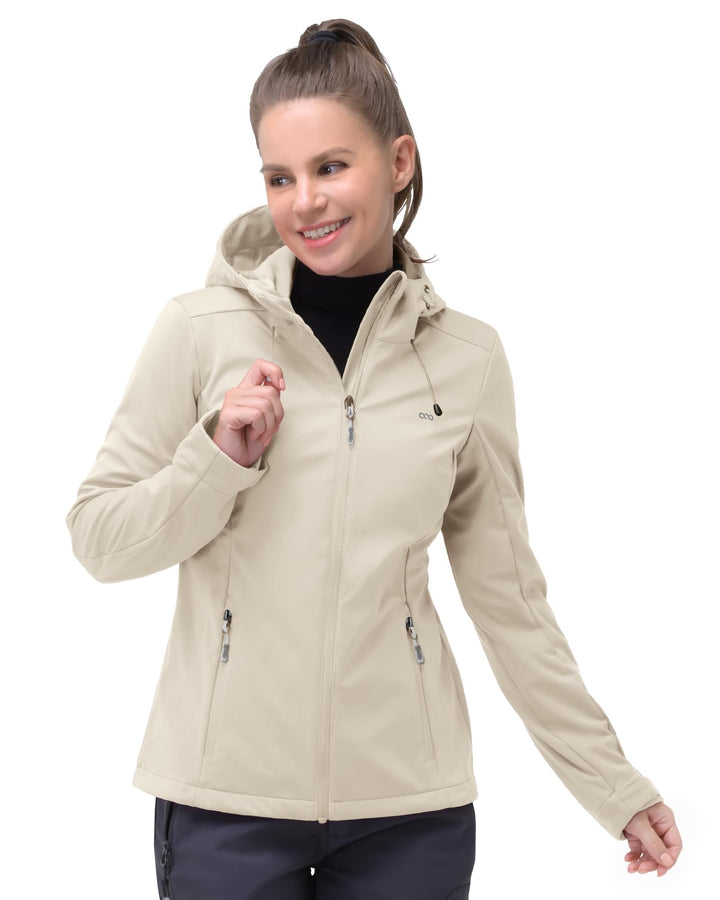 33,000ft Damen Softshelljacke Wasserdichte Funktionsjacke mit Kapuze | Atmungsaktiv, 4-Wegen Stretch