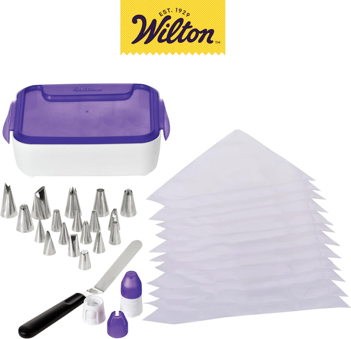 Wilton 2104-1368 Tüllen Set Deluxe, Edelstahl, Lila, 6.12 x 21.92 x 20.75 cm Deluxe Tip Set, 46-Piec