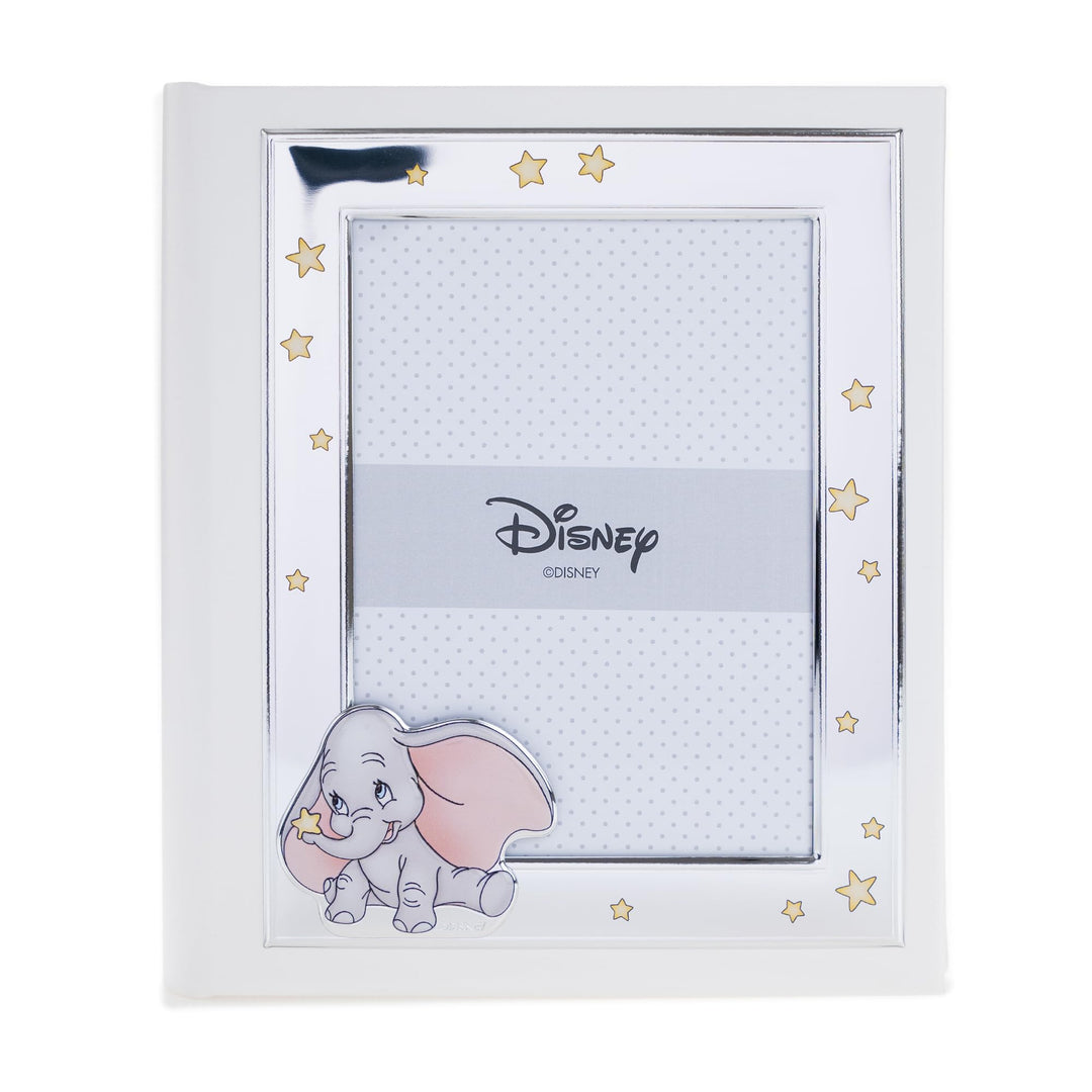 VALENTI & CO. Disney Baby - Dumbo - Fotoalbum für Kinder mit silbernem Fotorahmen für Taufe oder Kin