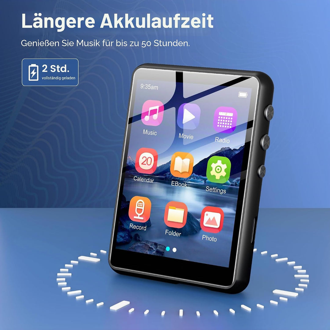 80GB MP3 Player with Bluetooth and WiFi, SWOFY 4.0 Inch Touchscreen MP3 MP4 Player, Portable Stereo,