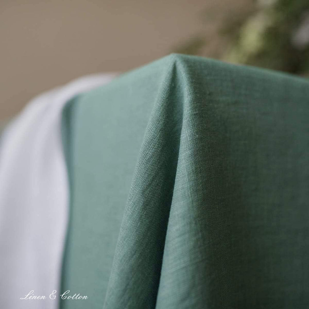 Linen & Cotton Tischdecke Stoff Tischtuch Tischwäsche Hygge - 100% Leinen, Mint Grün (80 x 80 cm) Mi