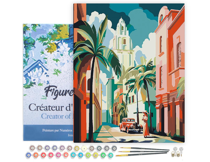 Figured'Art Malen Nach Zahlen Erwachsene Mit Rahmen Kuba Art Deco - Paint by Numbers Basteln DIY Bas