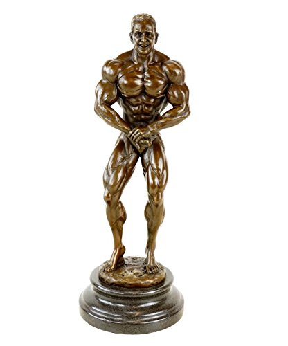 Kunst & Ambiente - Bodybuilder Figur Arni aus Bronze - Trophäe - Pokal - signiert Milo - Bodybuildin